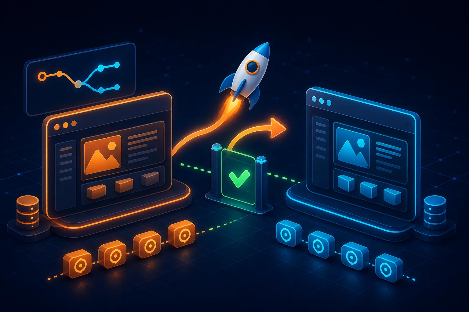 Staging and production environments with safe versioned deployments