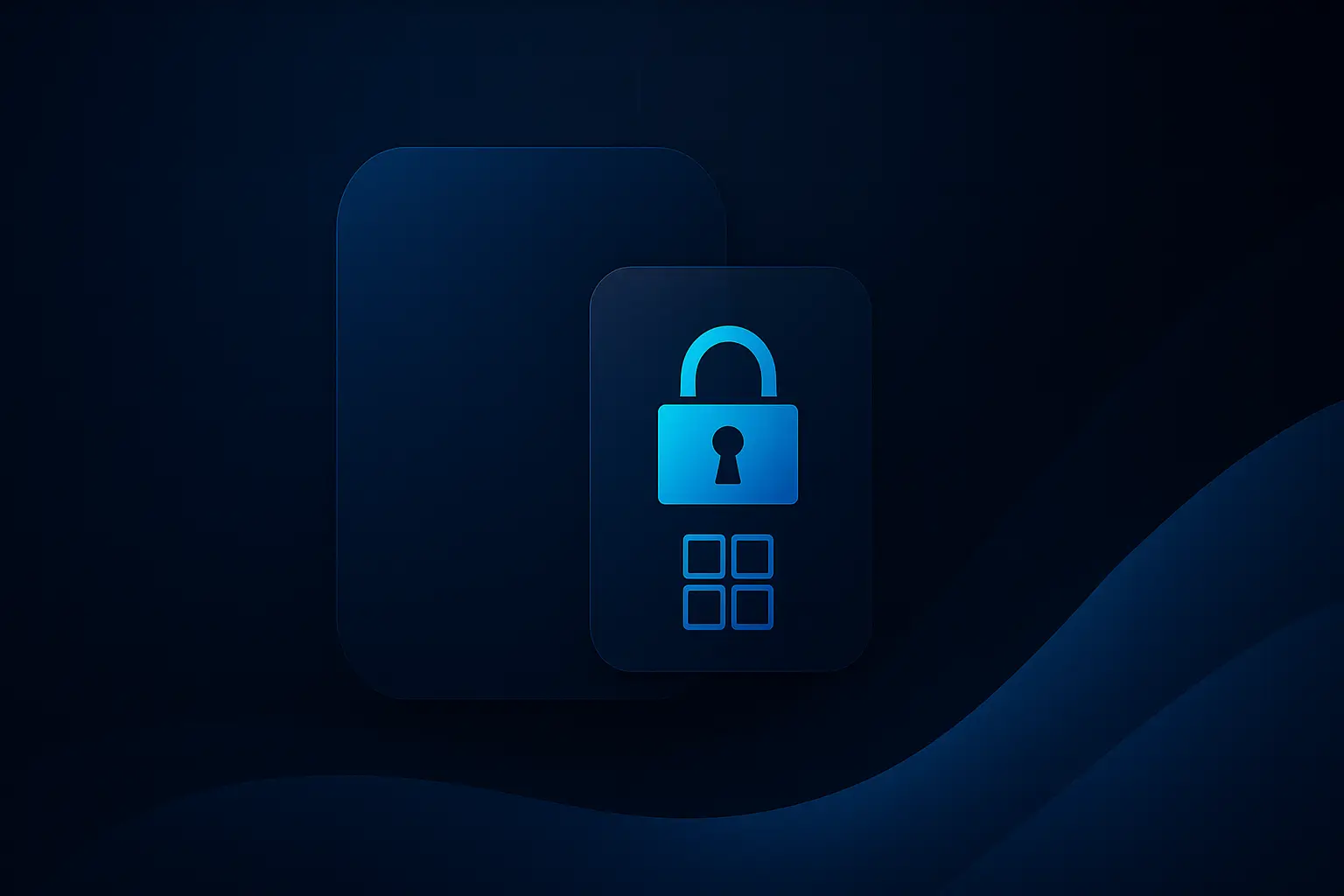 Secure login and SSO visual with lock and identity icons